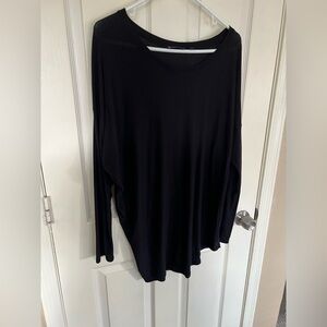 Athleta Black Modal Blend Long Sleeve Tunic Top Size Large Soft Stretch